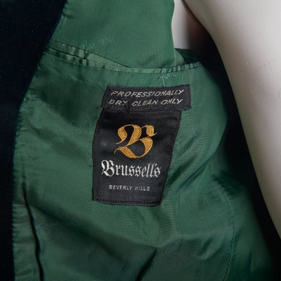 YSL Yves Saint Laurent Men's Vintage Green Velvet Blazer Made in France Size 40 - Picture 10 of 16